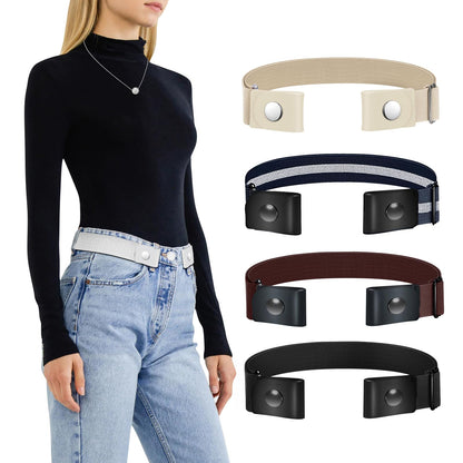 HOTTOURZOO Belts for Women/Men Buckle Free Elastic Belt Invisible No Buckle Stretch Waist Belt For Jean Pants,Dresses,No Bulge