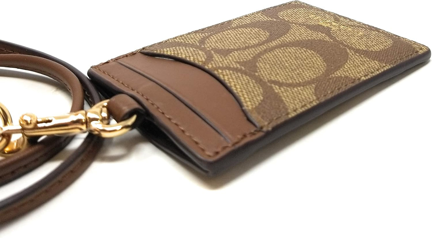 HOTCoach ID Lanyard in Assorted Colors (Signature Canvas, Khaki - Saddle 2)