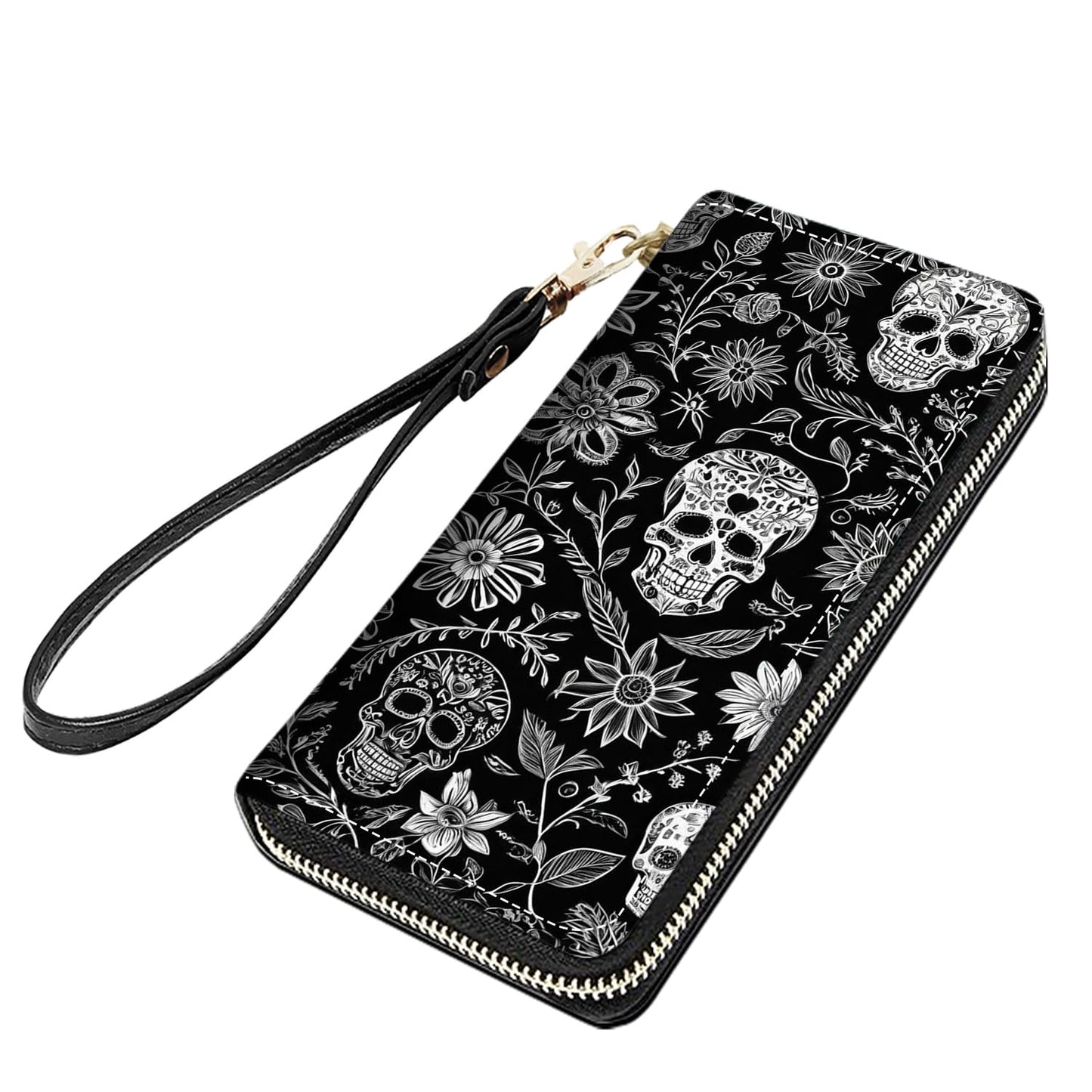 HOTCute Sloth Print Women Large Capacity PU Leather Zip Around Wallet, Multifunctional Clutch Purse for Cash/Card/Coin/Smart Phone