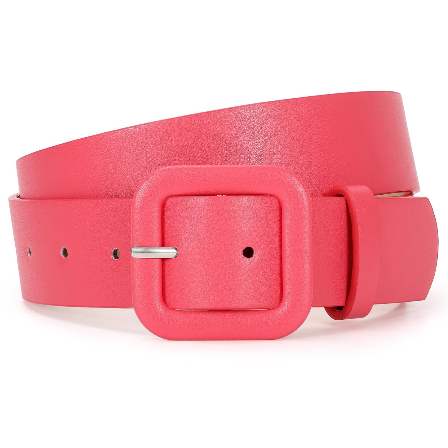 HOTWHIPPY Women Leather Belt Candy Color Fashion Square Buckle Belt Ladies Belt for Jeans Pants Dresses