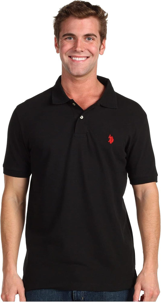 HOTU.S. Polo Assn. Men's Classic Polo Shirt, Two-Button Closure Pique Polo Shirt, Summer Fashion Golf Shirt | Two-Button Closure Pique Polo Shirt, Summer Fashion Golf Shirt