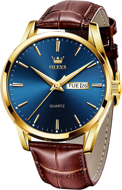 HOTOLEVS Men Leather Watches Black Ultra Thin 6.5mm Minimalist Dress Fashion Simple Casual Waterproof Date Watch for Men