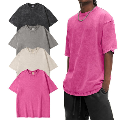 HOTEiscntd Mens Oversized T-Shirts Heavyweight Cotton Vintage Unisex Baggy Tee