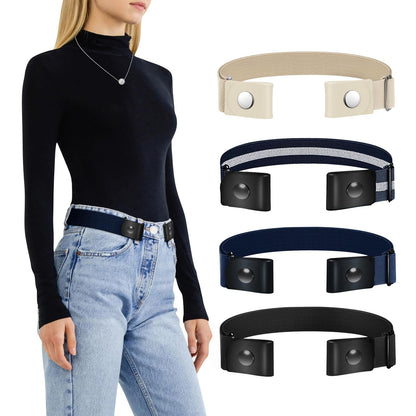 HOTTOURZOO Belts for Women/Men Buckle Free Elastic Belt Invisible No Buckle Stretch Waist Belt For Jean Pants,Dresses,No Bulge