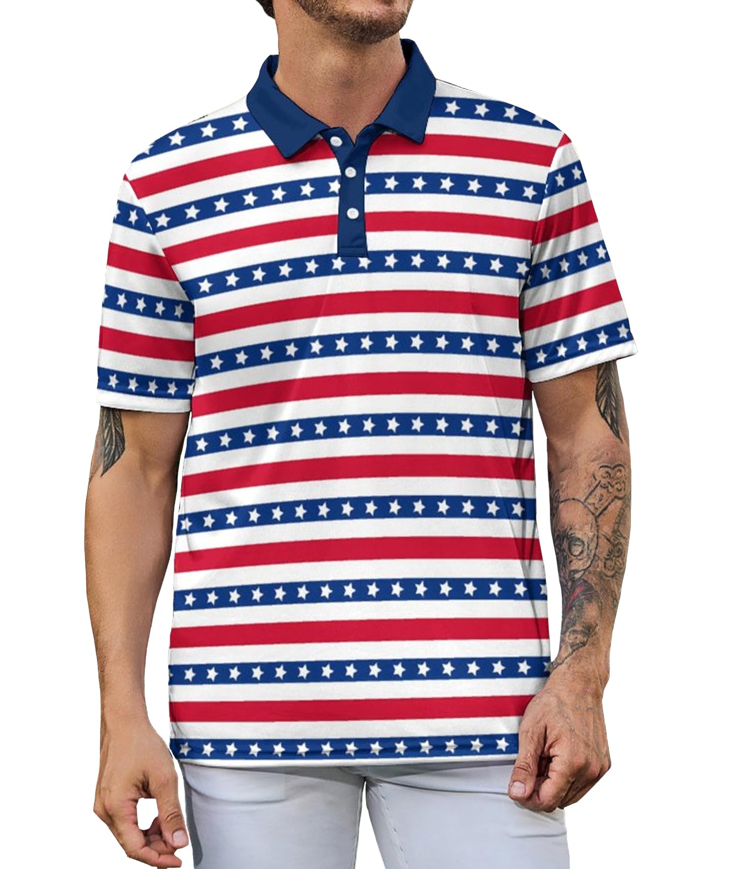 HOTGolf Polos for Men Funny Moisture Wicking Golf Shirts Performance Quick-Dry Polo Shirts Short Sleeve