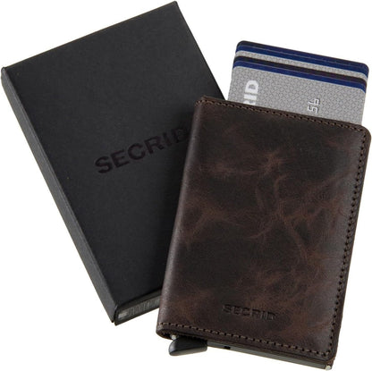 HOTSecrid Slim Wallet Original Leather With Rfid Safe Card Case