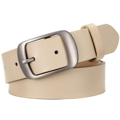 HOTSUOSDEY Women Belts For Jeans Dresses Pants Ladies Leather Waist Belt with Elegant Buckle, Width 1.3"