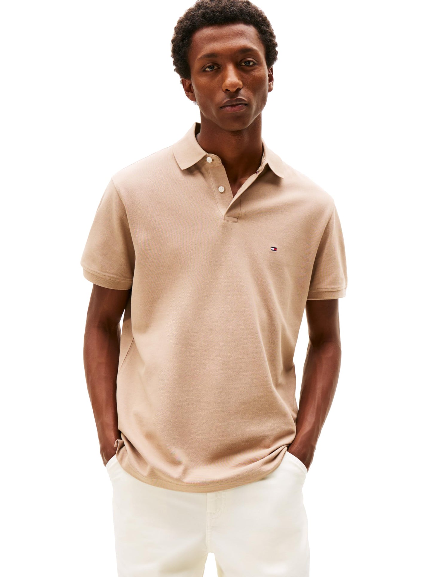 HOTTommy Hilfiger Men's Short Sleeve Polo Shirts in Classic Fit with Stretch and Organic Pique Cotton