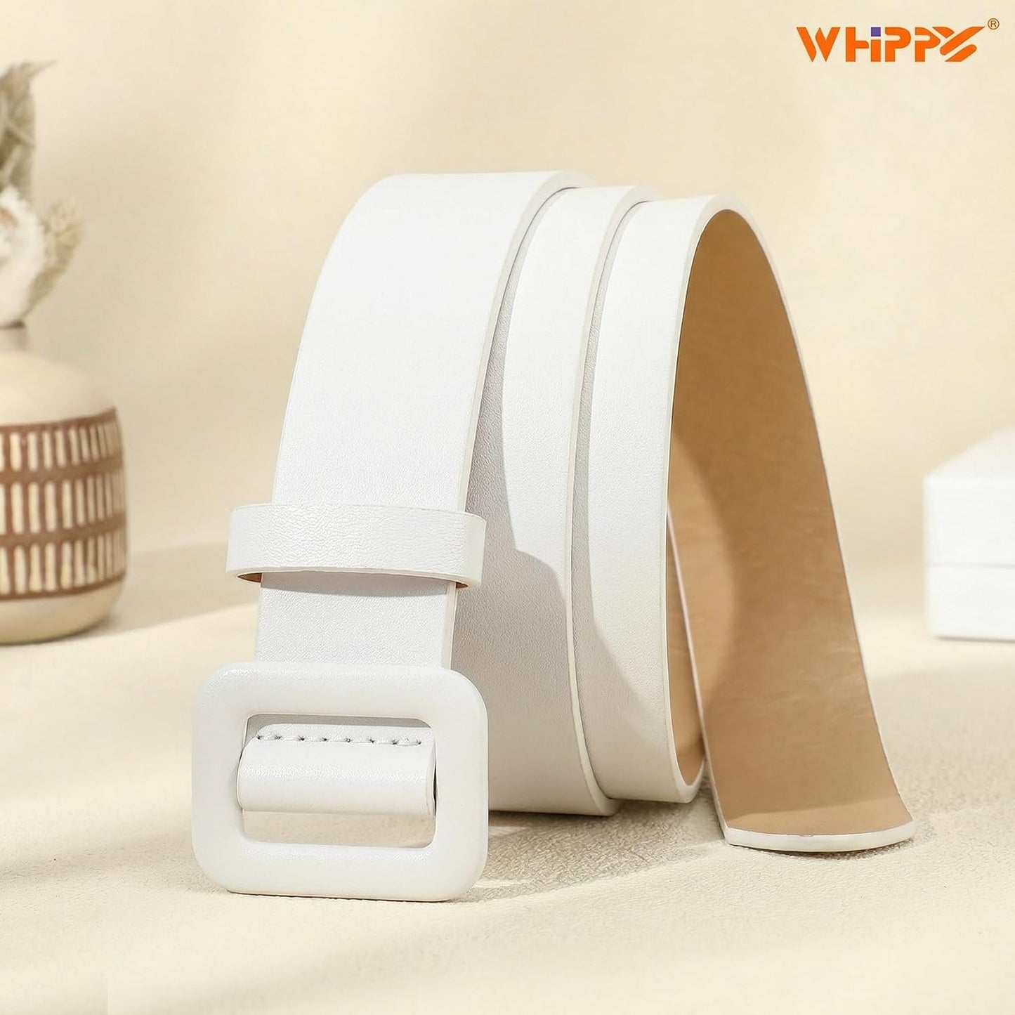 HOTWHIPPY Women Leather Belt Candy Color Ladies Fashion Waist Belt for Jeans Pants Dresses