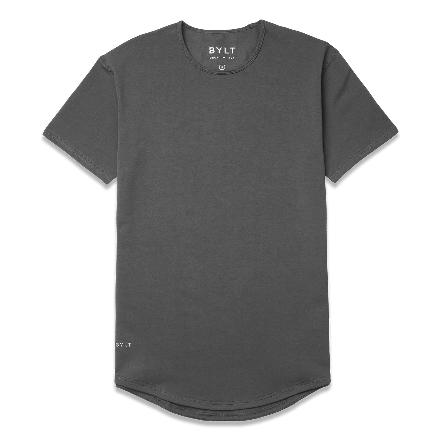 HOTBYLT Mens Drop-Cut Men's T Shirt, Slim Fit Plain Tshirts for Men, Drop Cut Basic Crewneck Tee, Wrinkle Resistant, Stretch Fit