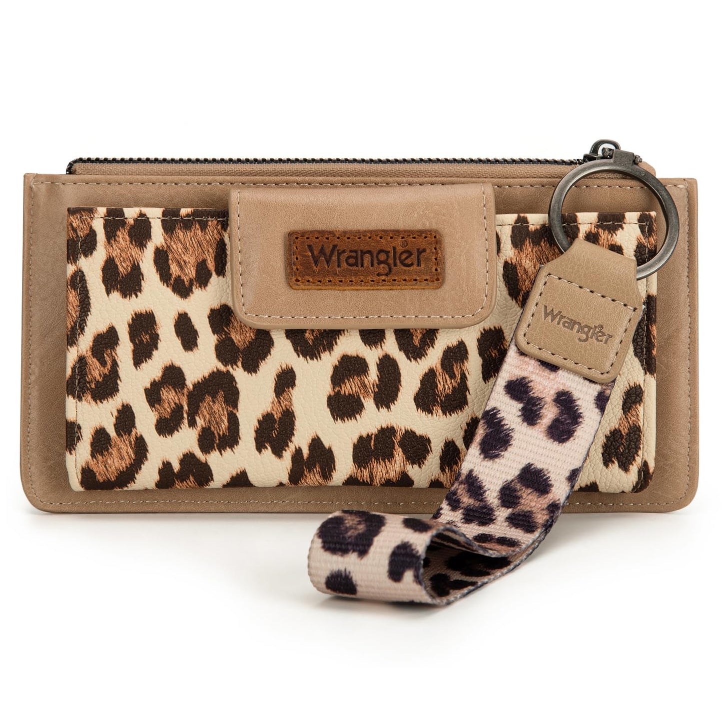 HOTMontana West X Wrangler Brown Wristlet Wallet Minimalist Clutch Womens Wallet Rfid Card Cases & Money Organizers with Coin Purse and Smooth Zipper