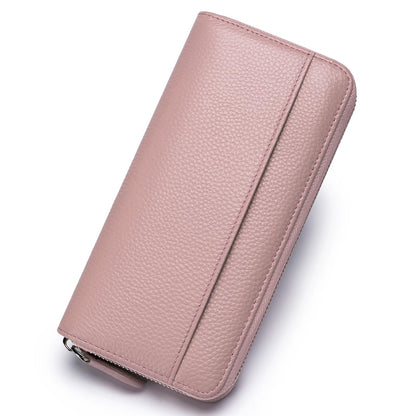 HOTWallets for Women RFID Blocking Real Leather Extra Long Large Capacity Zipper Clutch Wallet with 18 Card Slots, Black