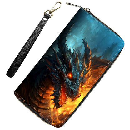 HOTWomens Wallet,RFID Blocking Large Capacity Clutch,Zip Around Leather Purse with 8 Card Slots,Bill Compartments Coin Pocket - Dragon