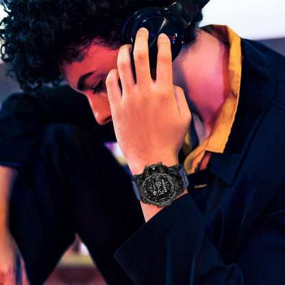 HOTFANMIS Mens Military Multifunction Digital LED Watch Electronic Waterproof Alarm Quartz Sports Watch