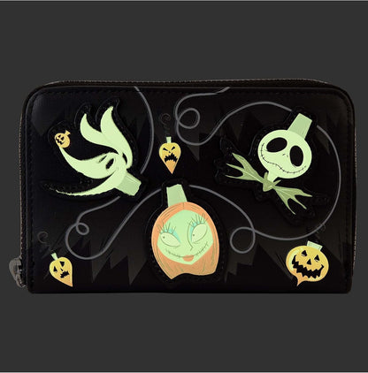 HOTLoungefly Nightmare Before Christmas Tree String Lights Glow Zip Around Wallet
