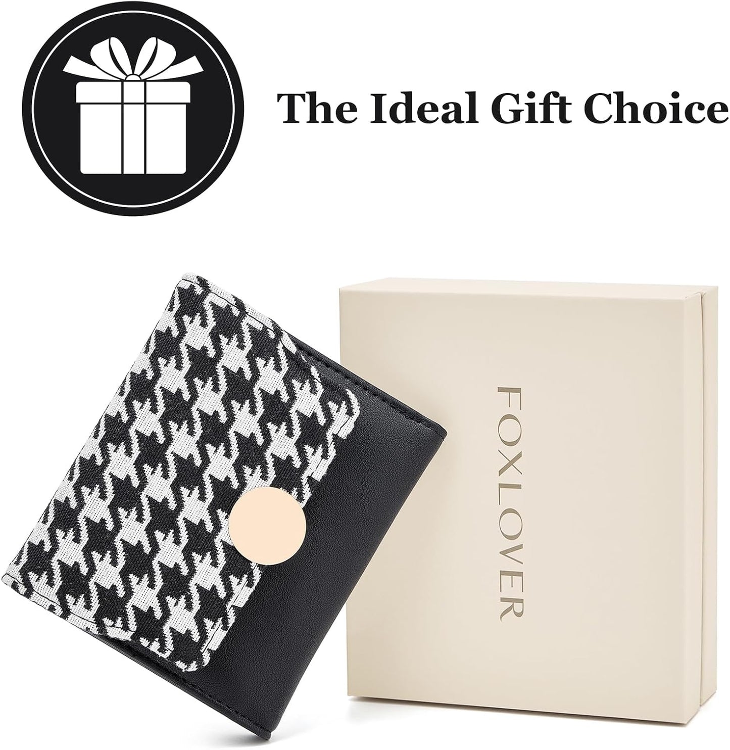 HOTFOXLOVER Small Wallet for Women RFID Blocking Credit Card Case Tri-fold Women's Wallet