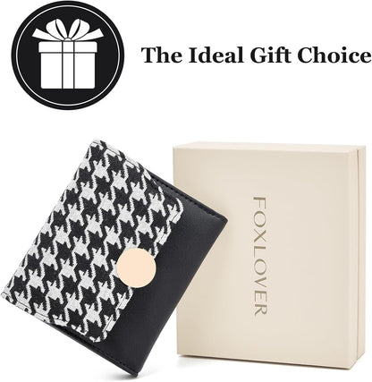 HOTFOXLOVER Small Wallet for Women RFID Blocking Credit Card Case Tri-fold Women's Wallet
