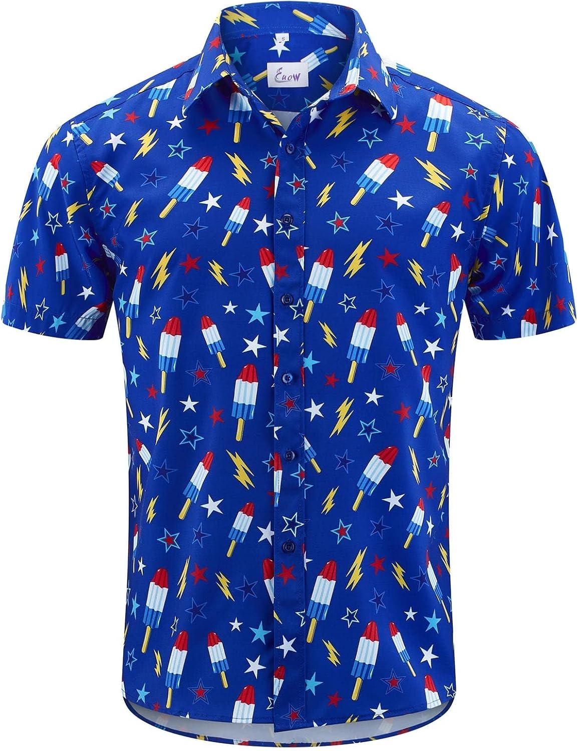 HOTEUOW Men's Hawaiian Shirt Short Sleeve Printed Button Down Beach Shirts