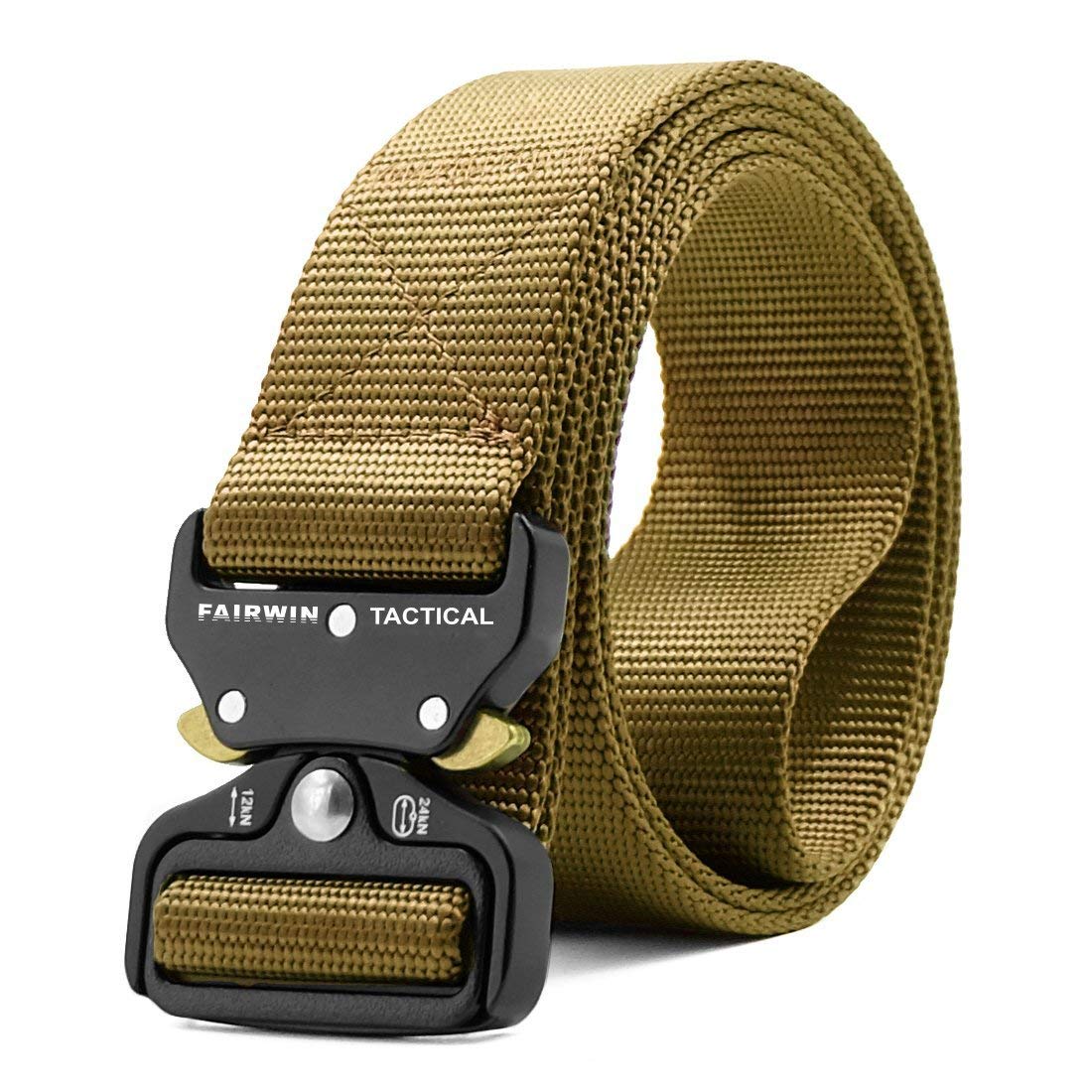 HOTFAIRWIN Tactical Belt, Work Belts for Men Military Webbing Riggers Web Belt Heavy-Duty Quick-Release Buckle
