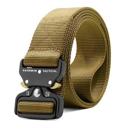 HOTFAIRWIN Tactical Belt, Work Belts for Men Military Webbing Riggers Web Belt Heavy-Duty Quick-Release Buckle