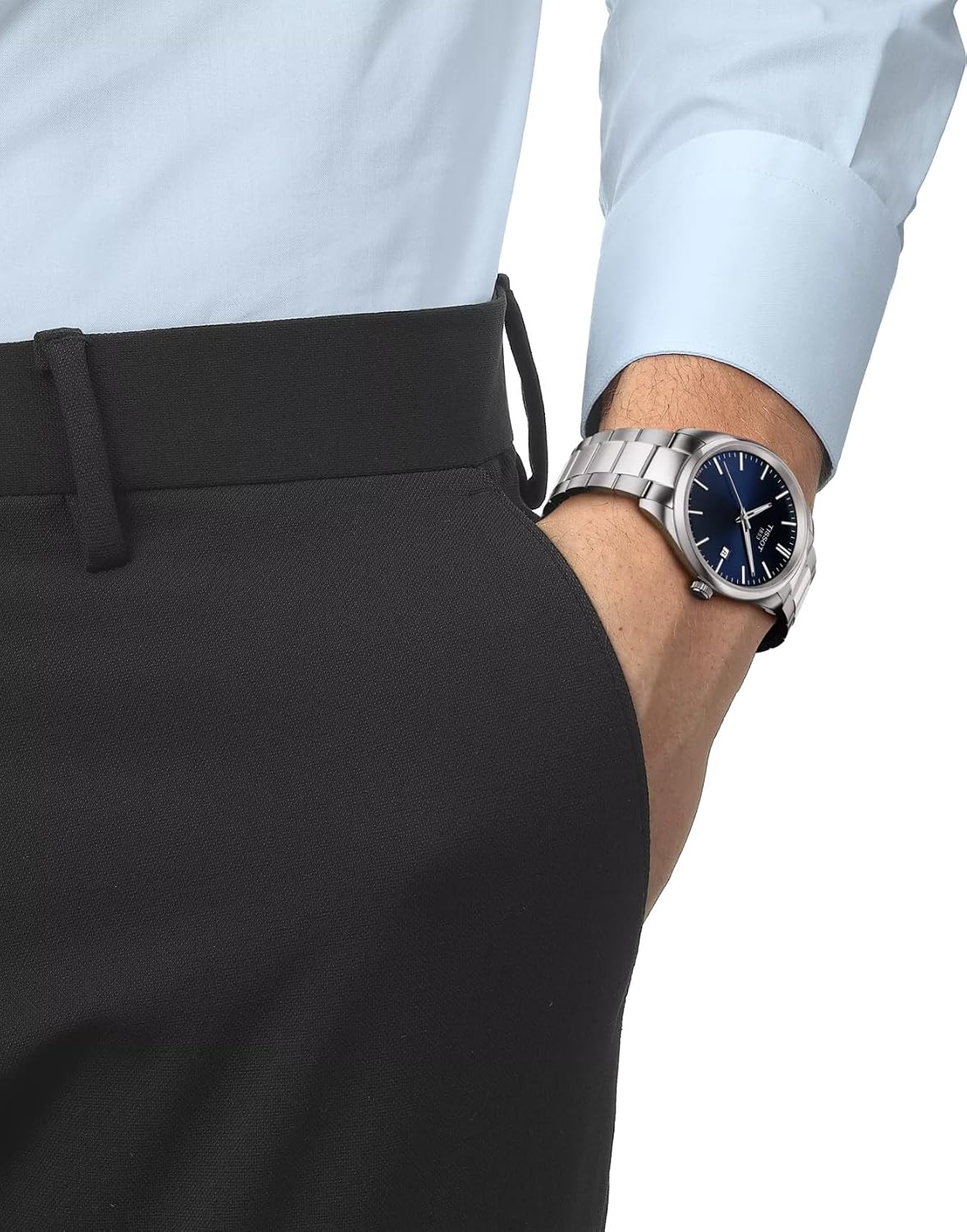 HOTTissot PR 100 40mm, Swiss Quartz Watch for Men, Stainless Steal Case, Blue Dial, T1504101104100