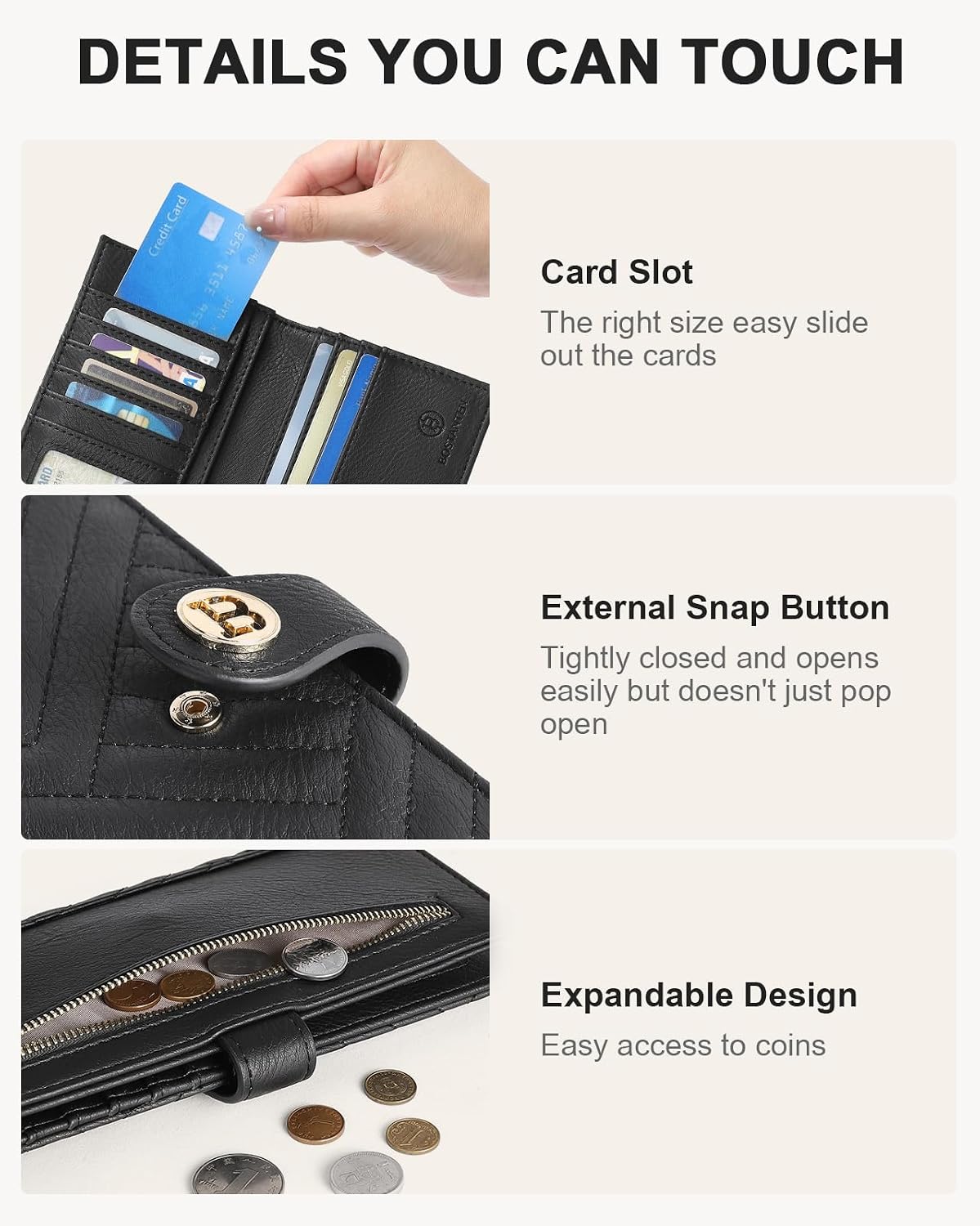 HOTBOSTANTEN Small Sling Bag for Women ＆ Leather Wallet Women RFID Blocking Credit Card Holder