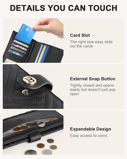 HOTBOSTANTEN Small Sling Bag for Women ＆ Leather Wallet Women RFID Blocking Credit Card Holder
