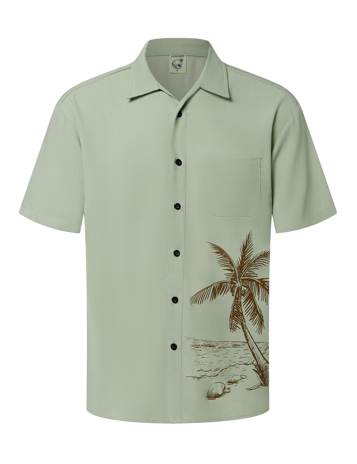 HOTHardaddy Men's Hawaiian Shirt Short Sleeves Coconut Printed Button Down Summer Beach Casual Shirts