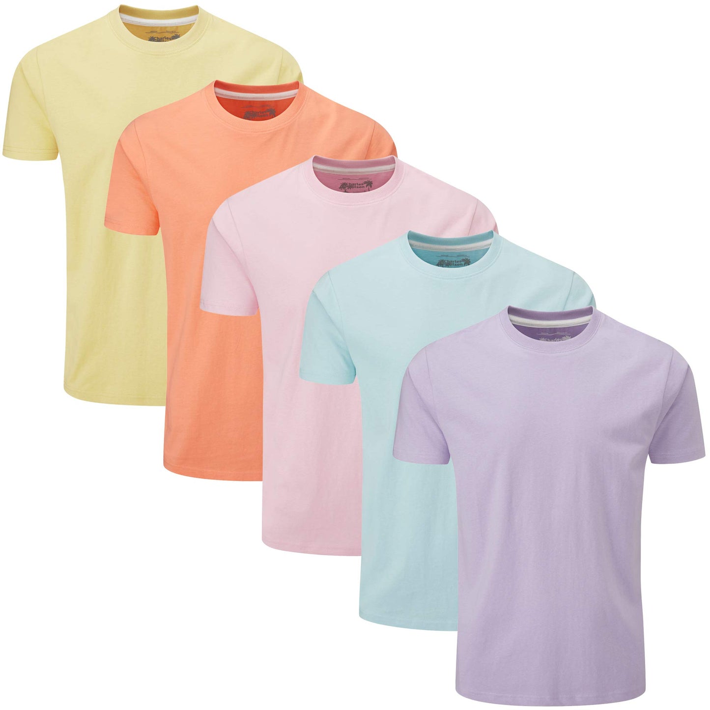HOTCharles Wilson Men's 5 Pack Crew Neck T-Shirt