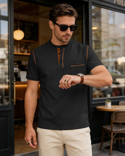 HOTMen's Henley Shirt Short Sleeve T-Shirt Casual Top Pullover Summer Lightweight Tee Shirts with Button