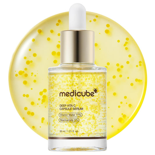 HOTmedicube Deep Vitamin C Capsule Serum, 1.01 fl.oz | Vitamin C Serum for Dull & Uneven-Looking Skin - Liposome Capsules for Smooth, Radiant Texture, Korean Skincare