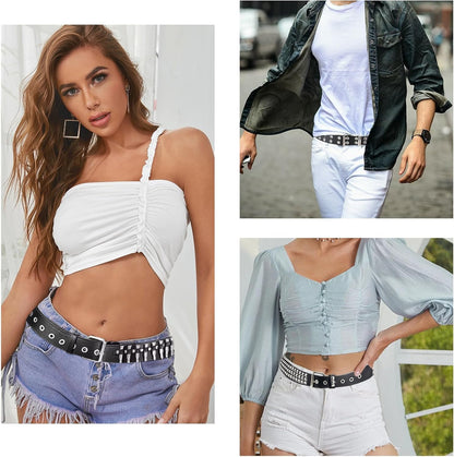 HOT3 Pcs Studded Belt, Y2K Belt EMO Goth Belts Punk Rock with Bullet belts for Women Men
