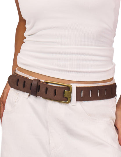HOTWomens Genuine Leather Belt for Jeans Pants Width 1.57" Western Cowgirl Wide Belts for Ladies with Gift Box