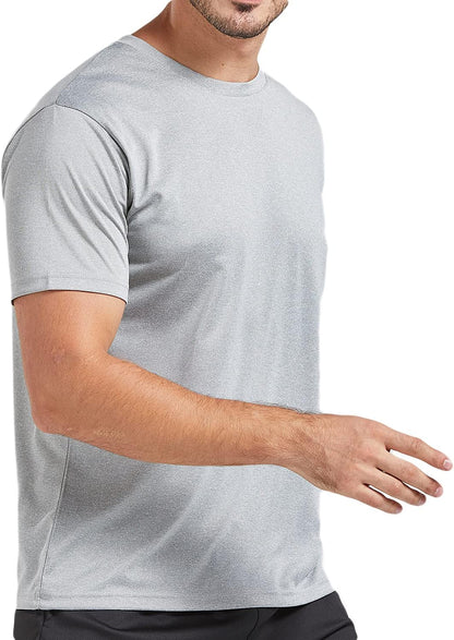 HOT5 Pack Men's Dry Fit T Shirts Athletic Running Gym Workout Short Sleeve Tee Shirts for Men
