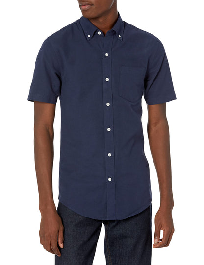 HOTAmazon Essentials Men's Short-Sleeve Oxford Shirt with Pocket