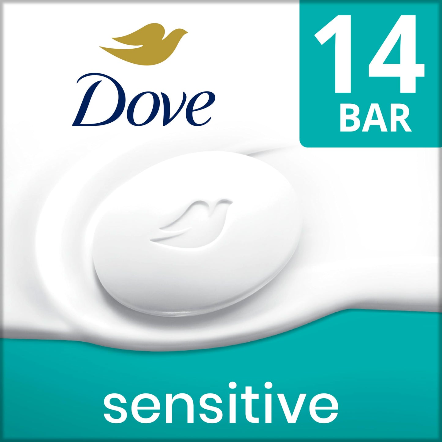 HOTDove Beauty Bar Soap Sensitive, 8 Bars for Sensitive Skin, Fragrance Free and Hypoallergenic 3.75 oz