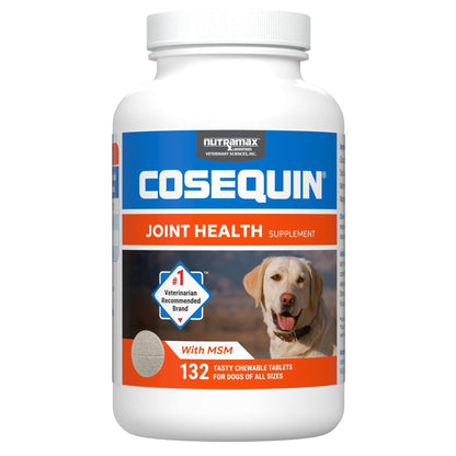 HOTNutramax Cosequin for Dogs Joint Health Supplement, Contains Glucosamine for Dogs, Plus Chondroitin and MSM, Supports Healthy Joints, For All Breeds and Sizes, Chewable Tablets, 132 Count