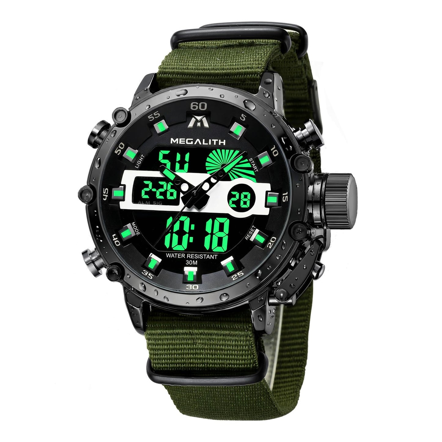 HOTMEGALITH Military Watches for Men Digital: Tactical Analog Sport Wristwatch | Dual Time Display, Waterproof, Heavy Duty Watch, LED Alarm Stopwatch, Date, Gifts for Husband Father, Anniversary Birthday