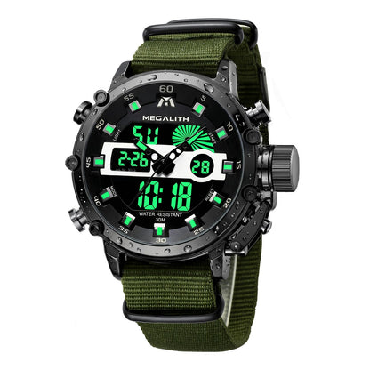 HOTMEGALITH Military Watches for Men Digital: Tactical Analog Sport Wristwatch | Dual Time Display, Waterproof, Heavy Duty Watch, LED Alarm Stopwatch, Date, Gifts for Husband Father, Anniversary Birthday
