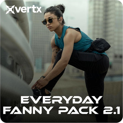 HOTVertx Everyday Tactical Fanny Pack 2.1-100% Nylon Fanny Pack for Men and Women with CCW-Ready Design and Rapid Access Tab - Black - 2L