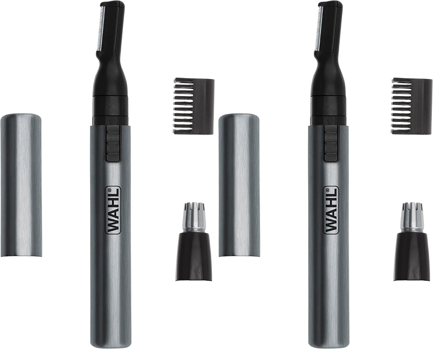 HOTWahl Micro Groomsman Battery Personal Trimmer for Hygienic Grooming with Rinseable, Interchangeable Heads for Eyebrows, Neckline, Nose, Ears, & Other Detailing - 05640-600