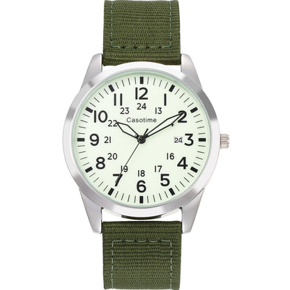 HOTCasotime Tactical Military Watch for Men - Field-Tested Analog Quartz with Luminous Dial, 30M Water Resistant Nylon Band & Second Hand | Unisex Army Sport Wristwatch