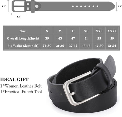 HOTWHIPPY Women Casual Leather Belt for Jeans Pants, Fashion Ladies Waist Dress Belt