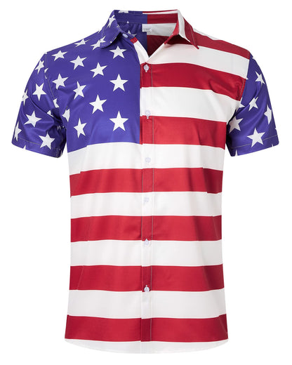 HOTuideazone Mens Funny Hawaiian Shirts 3D Graphic Button Down Short Sleeve Tropical Holiday Beach Aloha Shirt