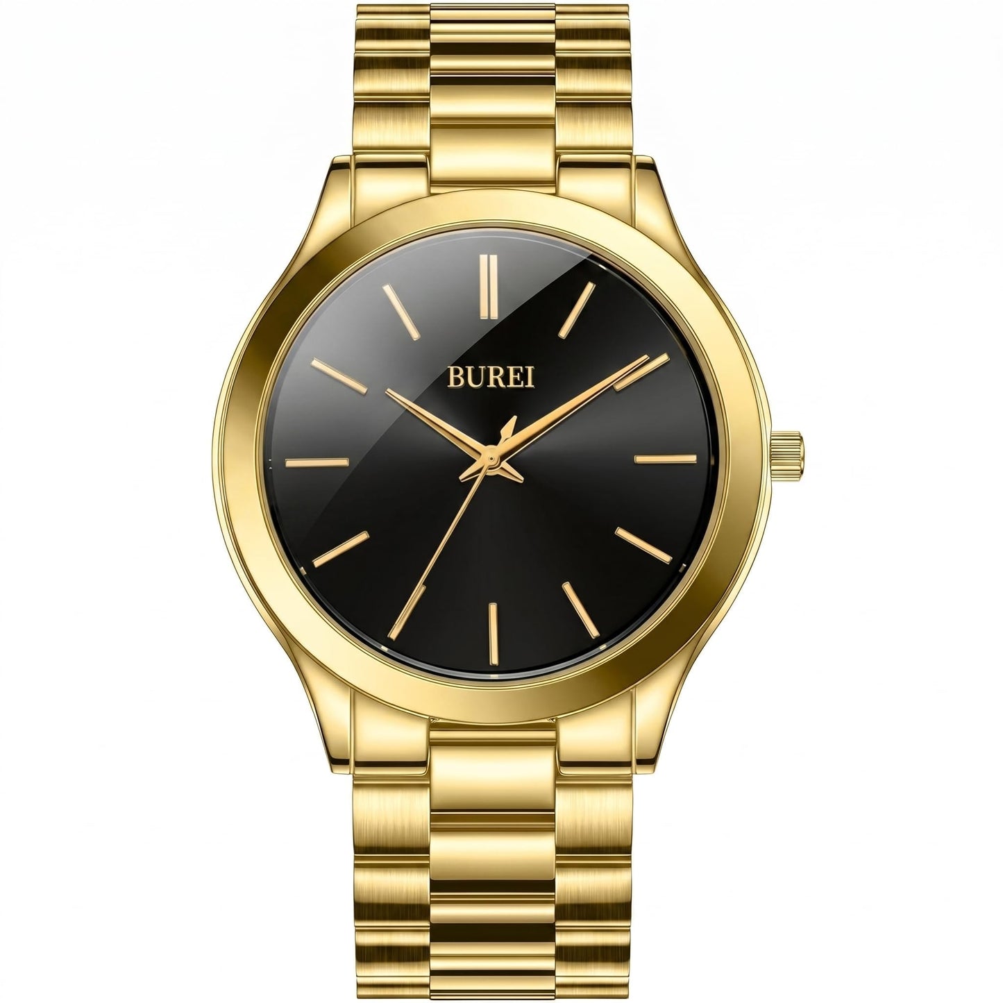 HOTBUREI Men Watches Gifts for Men Fashion Stainless Steel Analog Quartz Waterproof Watches for Mens