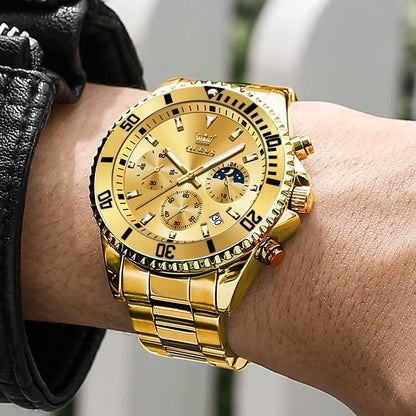 HOTOLEVS Mens Stainless Steel Watch Fashion Luxury Big Face Analog Waterproof