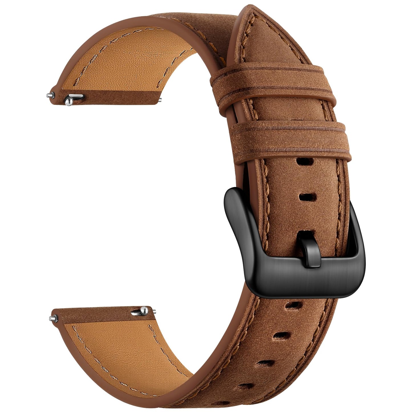 HOTGEAK 20mm 18mm 22mm Leather Band Compatible with Garmin Vivoactive 5/6/4/3 Watch Bands, Venu 4/Venu 3S/2S, Quick Release Vintage Genuine Leather Strap for Venu 3/2/Forerunner 265/165 Men Women