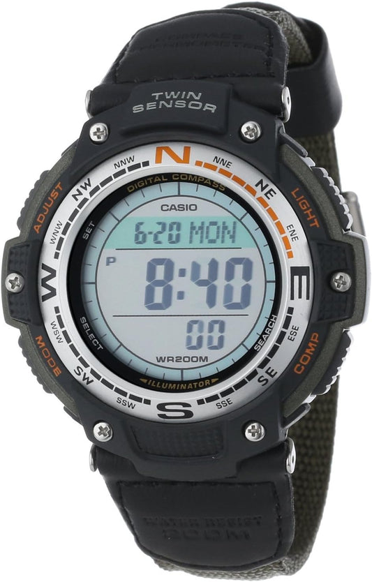 HOTCasio SGW100 Series | Digital Watch & Compass | 200M WR | 100 SEC Stopwatch | Twin Sensor for Direction & Temperature | Low Temp Resistant | World Time | Auto Calendar | Multi Alarm