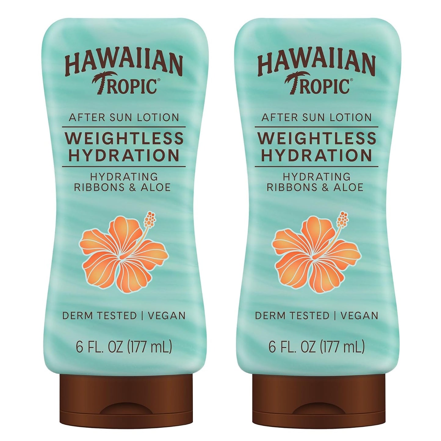 HOTHawaiian Tropic Weightless Hydration After Sun Lotion with Aloe, 6Fl Oz Twin Pack, Hawaiian Tropic Lotion, Moisturizing Lotion, After Sun Care, After Sun Moisturizer, 6Fl Oz each