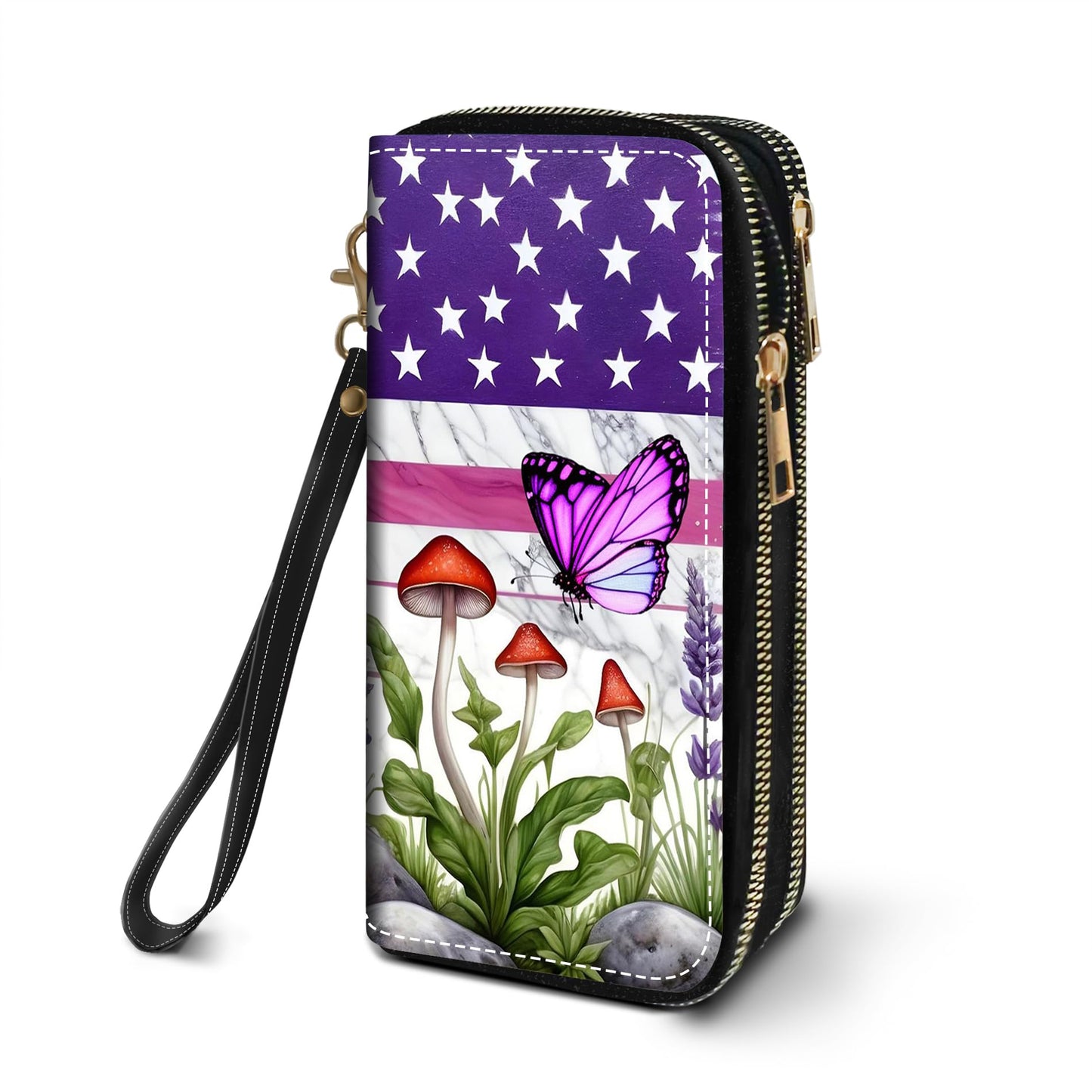 HOTWomen's Large Capacity Wallet PU Leather Double Zipper Clutch Purse Multifunctional Wallet with Removable Wristlet Strap for Smart Phone/Coin/Card/Cash, Floral Quotes Bible Verse Philippians 4-13